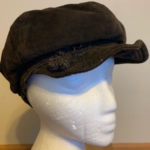 Nine&Co Nine West Brown Soft Leather Newsboy Hat